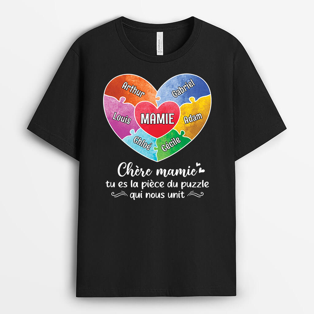 T-shirt Chère Mamie Puzzle Personnalisé