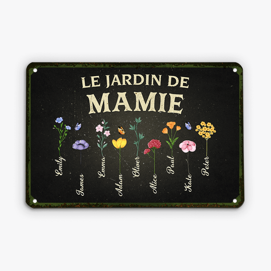 2021EFR1 plaque jardin fleurs de mamie maman personnalisee