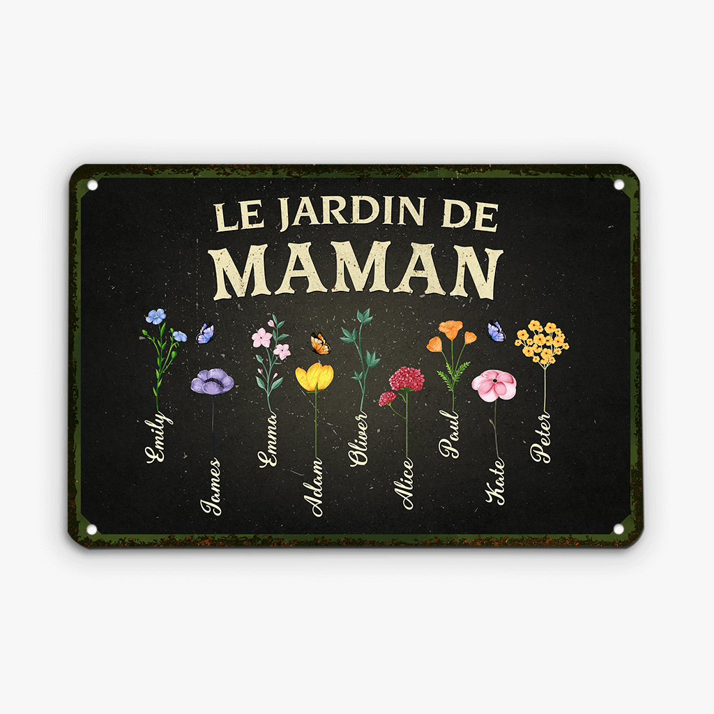 2021EFR2 plaque jardin fleurs de mamie maman personnalisee