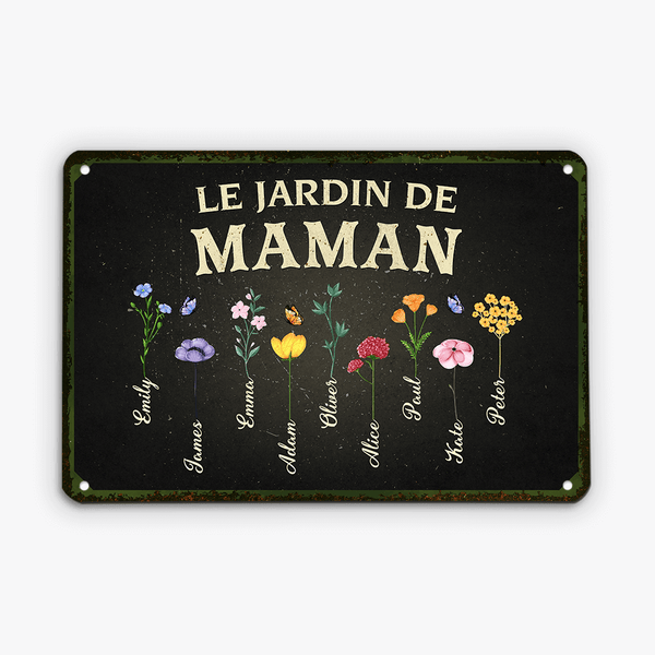 Jardin Fleurs De Mamie Maman Cadeau Personnalisé Plaque En Métal Vive La Mode 