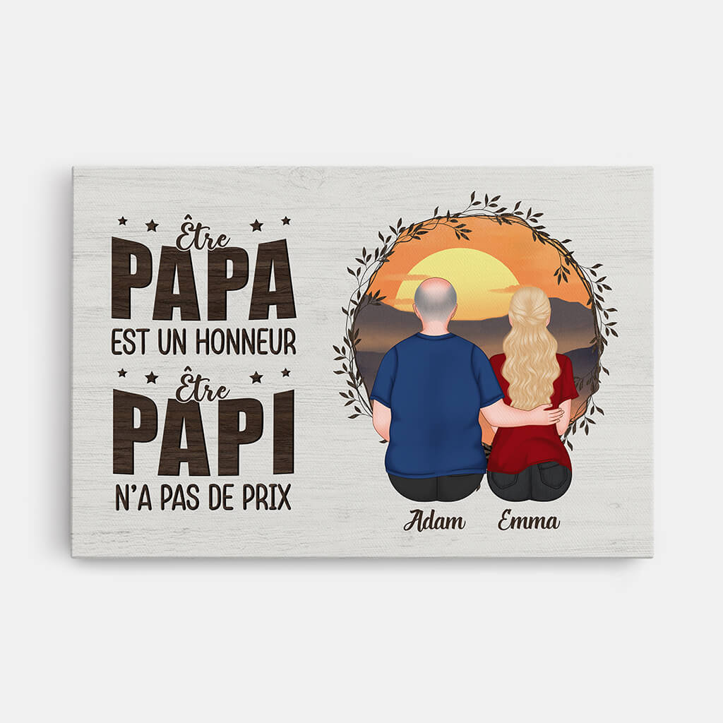 Être Papa/Papy N'a Pas De Prix - Cadeau Personnalisé | Toile Pour Homme