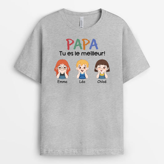 2031AFR2 t shirt papa tu es le meilleur personnalise