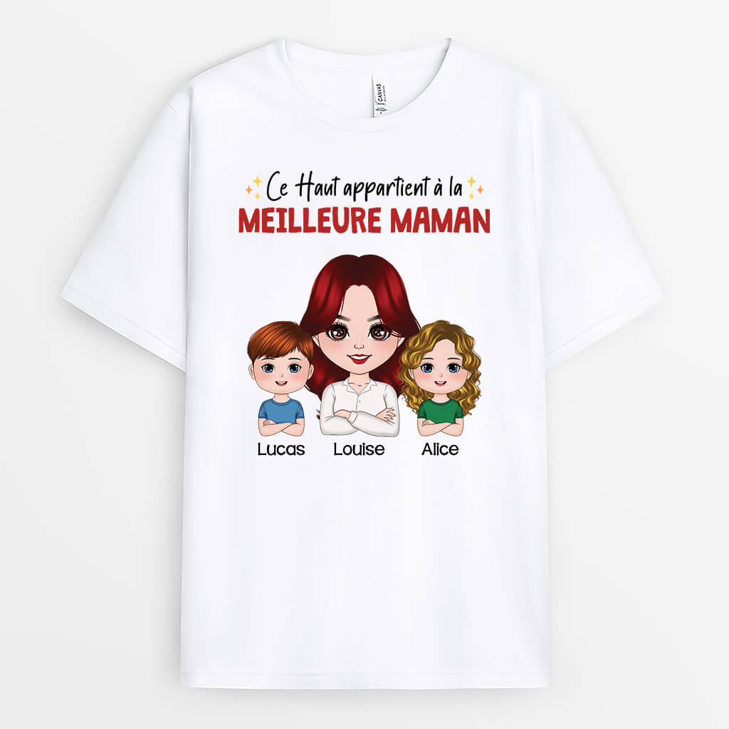 Cet Haut Appartient A Meileure Maman - Cadeau Personnalisé | T-shirt Pour Maman