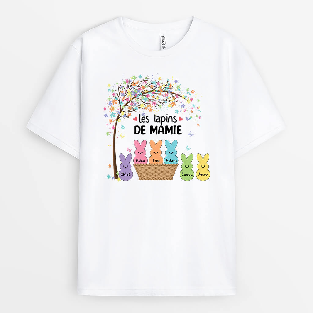 Les Lapins de Maman - Cadeau Personnalisé | T-shirt Pour Pâques