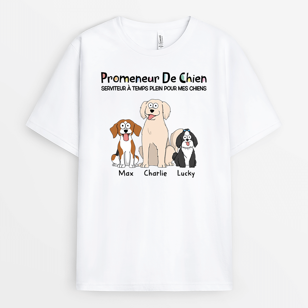 Promeneur De Chien - Cadeau Personnalisé | T-shirt Pour Amoureux Des Animaux