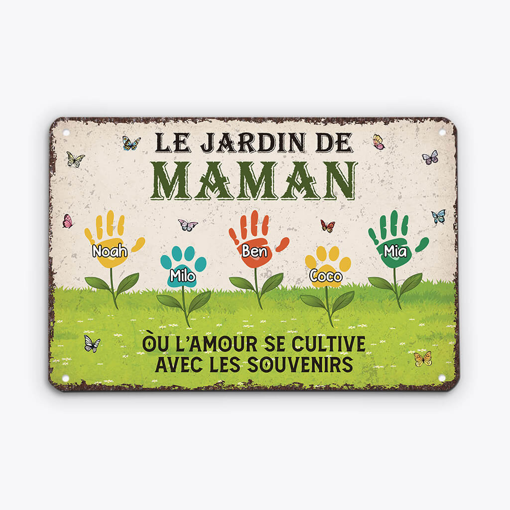 2053EFR2 toile le jardin de mamie empreintes personnalisee