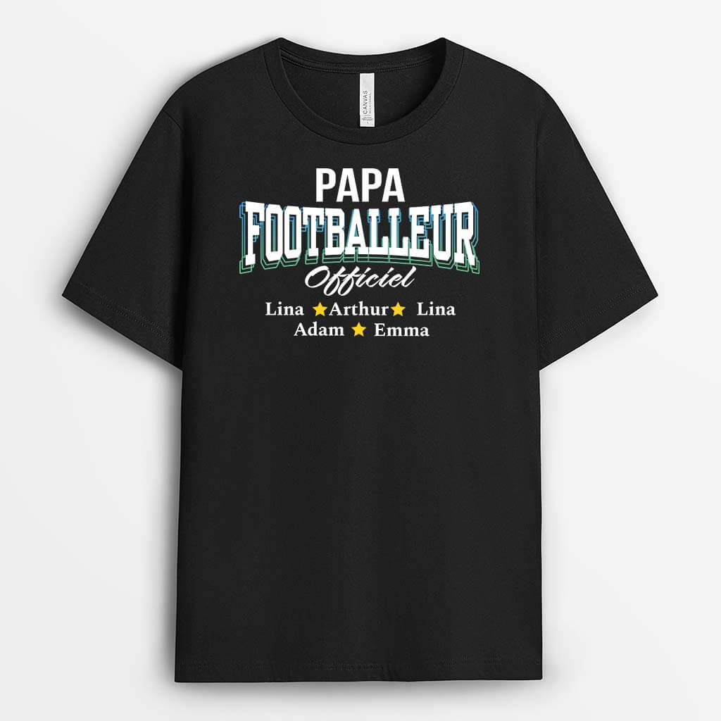 Papa Footballeur Officiel - Cadeau Personnalisé | T-shirt Pour Fans de Sport