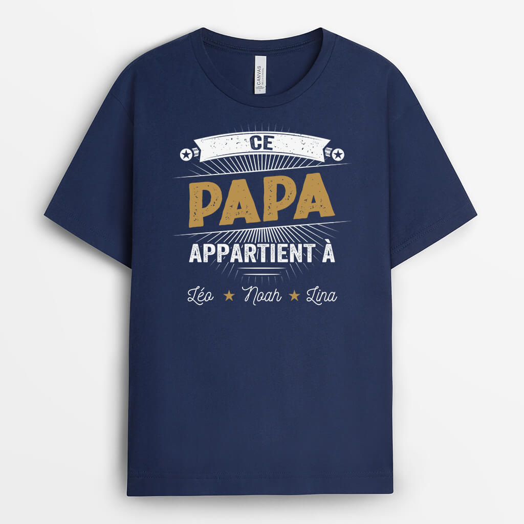 Ce Papa/Papy Star Appartient À - Cadeau Personnalisé | T-shirt Pour Papa