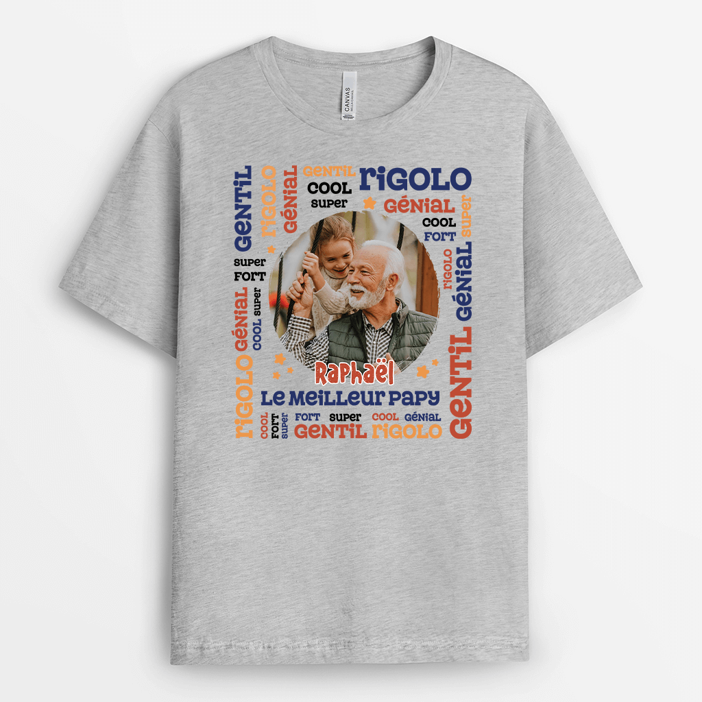 2093AFR2 t shirt description de mot adjectif papa personnalise