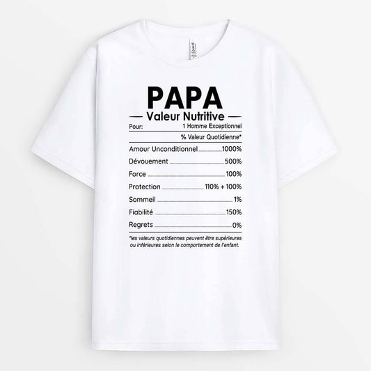 2094AFR1 t shirt informations nutritionnelles pour maman papa personnalise