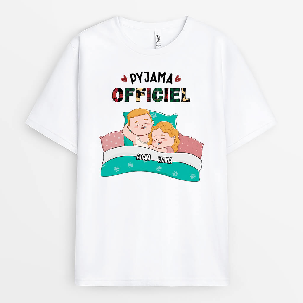 Pyjama Officiel Pour Couple - Cadeau Personnalisé | T-shirt pour Amoureux des Animaux