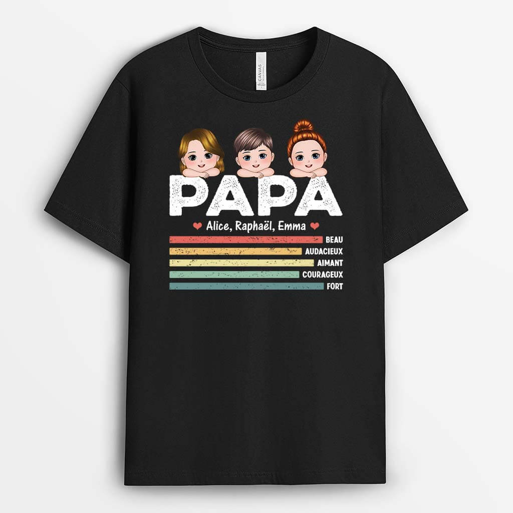 Mots Pour Décrire Papa - Cadeau Personnalisé | T-shirt pour Papa