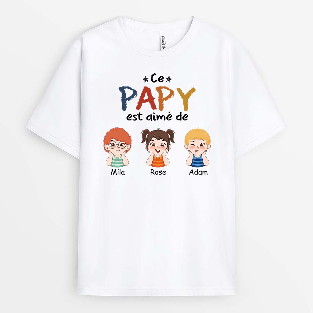 Ce Papa/Papy Est Aimé De - Cadeau Personnalisé | T-shirt pour Homme