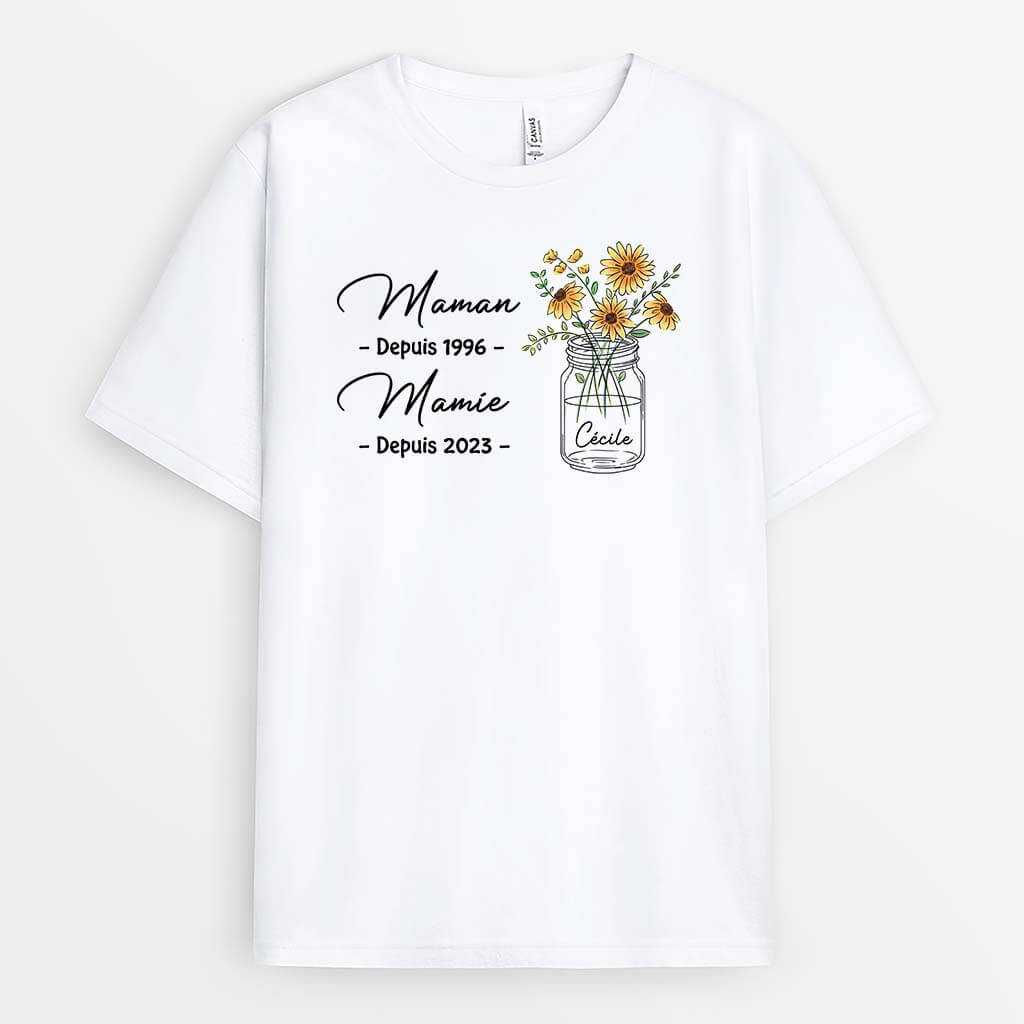 Maman Mamie Depuis - Cadeau Personnalisé | T-shirt pour Femme