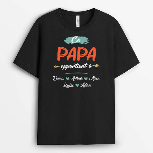 2130AFR1 t shirt ce papa papy appartient a version florale personnalise
