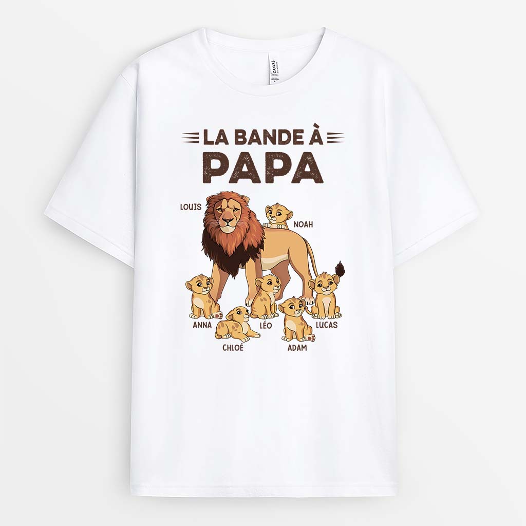 La Bande À Papa Lion Version Blanc - Cadeau Personnalisé | T-shirt pour Homme