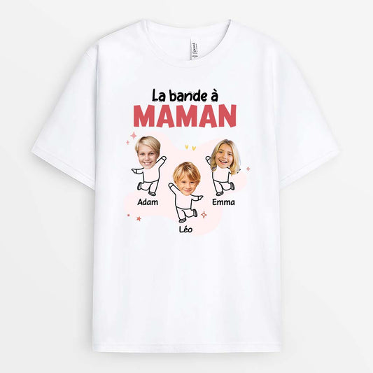 2139AFR1 t shirt la bande de maman mamie photo personnalise
