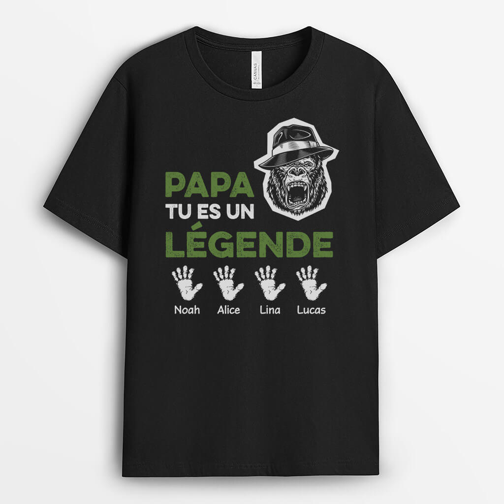 Papa Tu Es Un Légende - Cadeau Personnalisé | T-shirt pour Papa