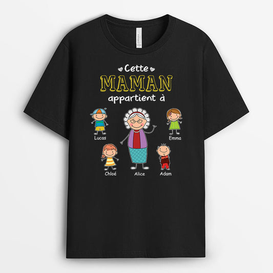 2146AFR1 t shirt cette mamie appartient a colore personnalise