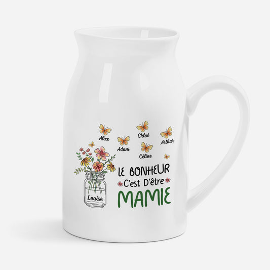 2151OFR1 vase personnalise pour mamie le bonheur cest detre mamie floral 2151o6t0b