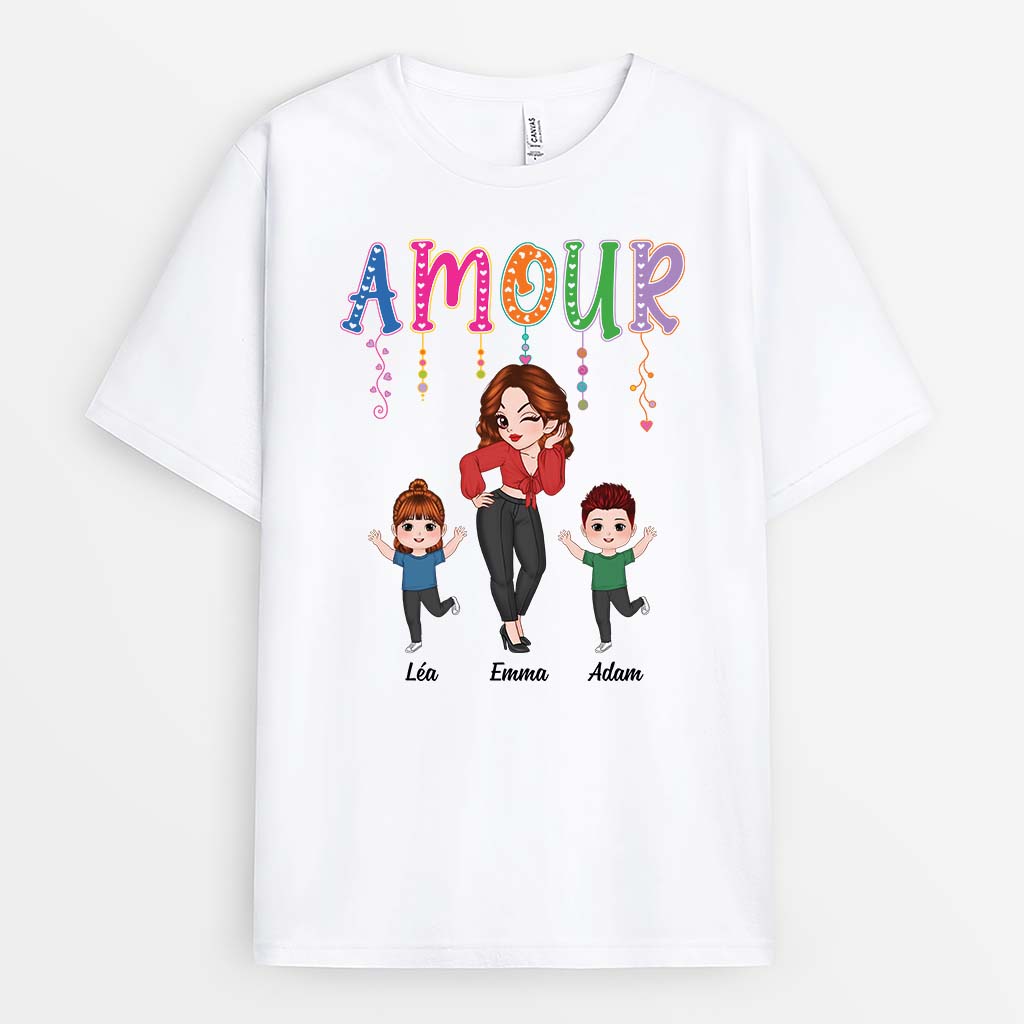 Amour Version Mignonne - Cadeau Personnalisé | T-shirt pour Maman