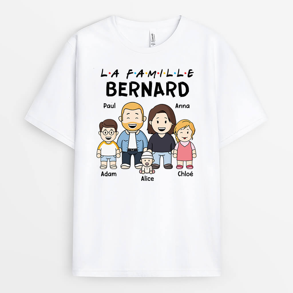 La Famille De [Nom] - Cadeau Personnalisé | T-shirt pour Famille