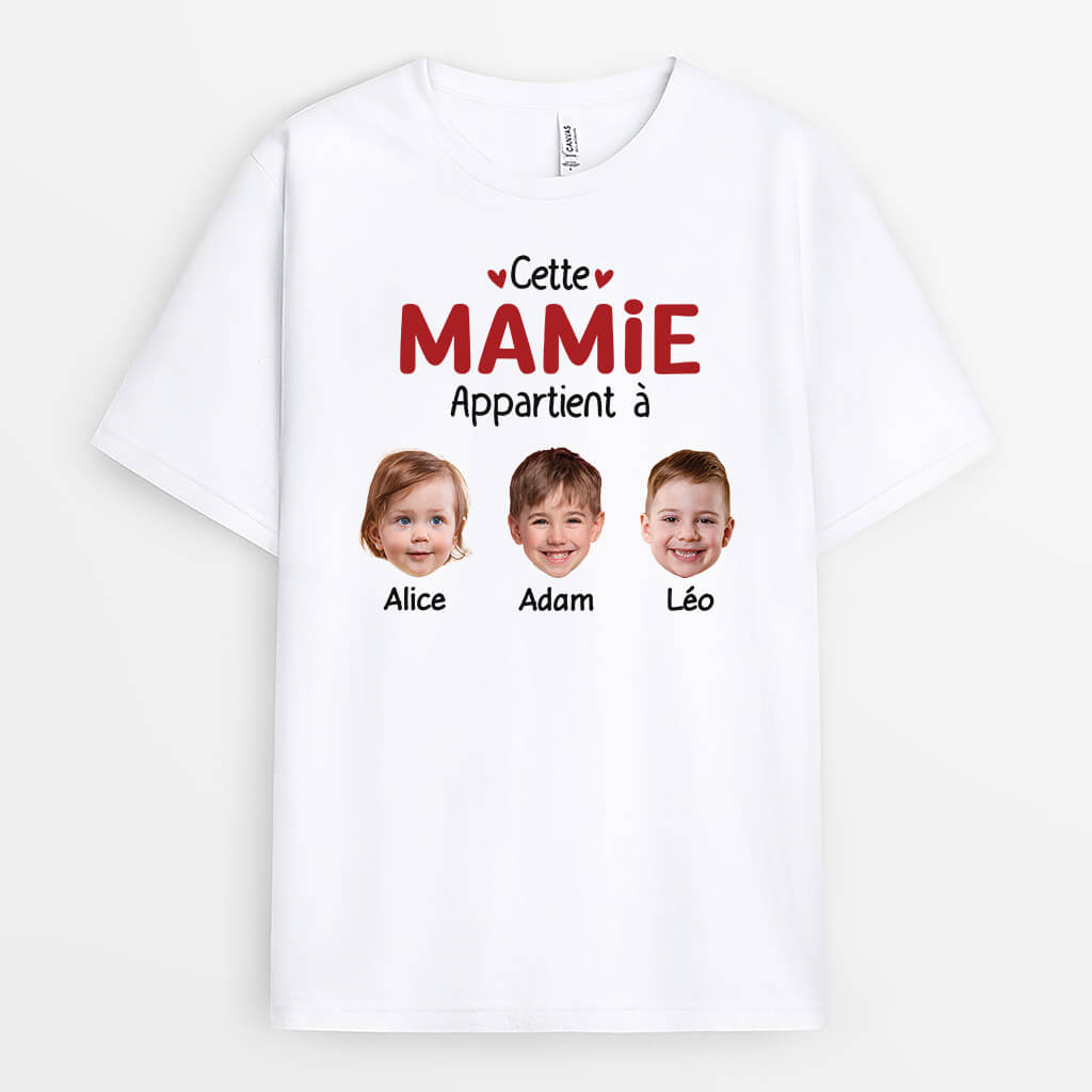 Cette Maman Appartient À Avec Tête - Cadeau Personnalisé | T-shirt pour Maman