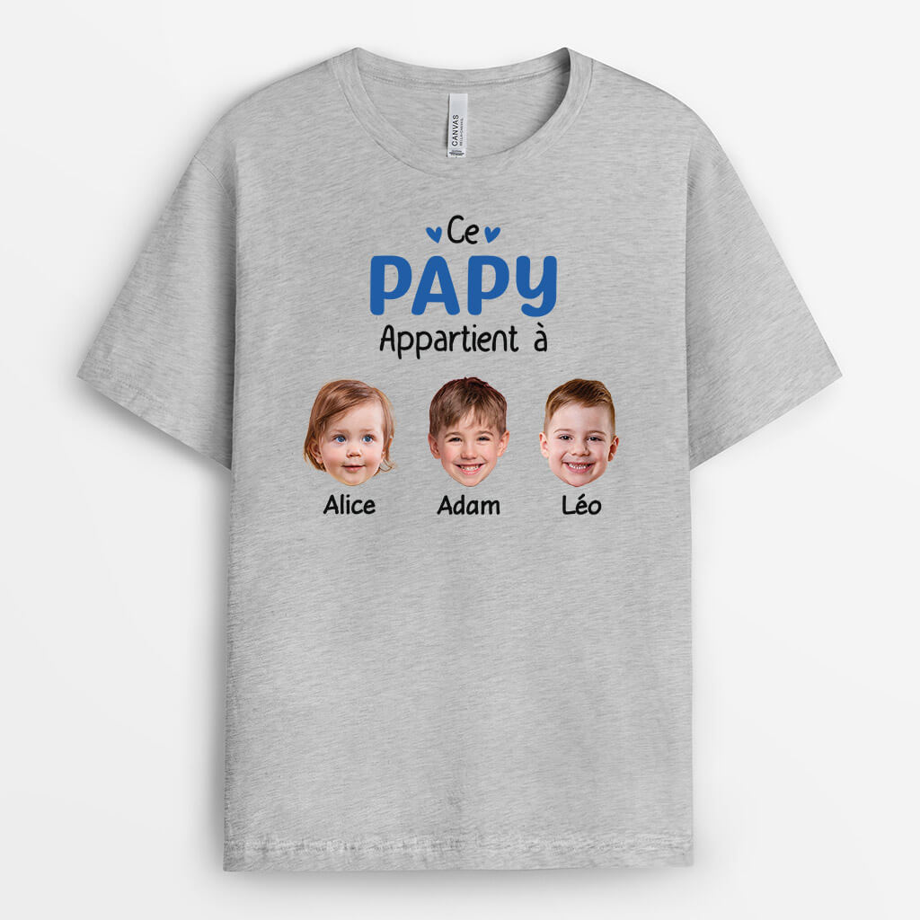 Ce Papa Appartient À Avec Tête - Cadeau Personnalisé | T-shirt pour Papa
