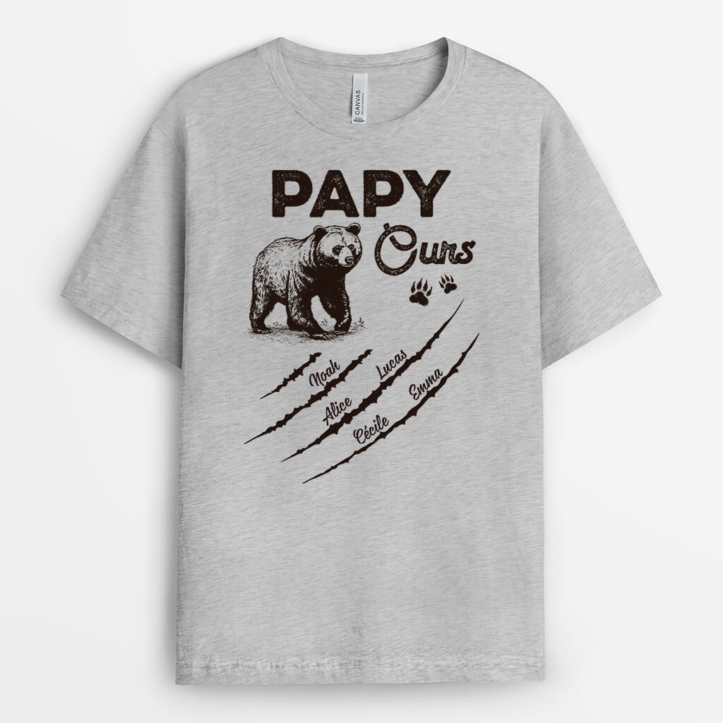 Papa Ours Sauvage - Cadeau Personnalisé | T-shirt pour Papa