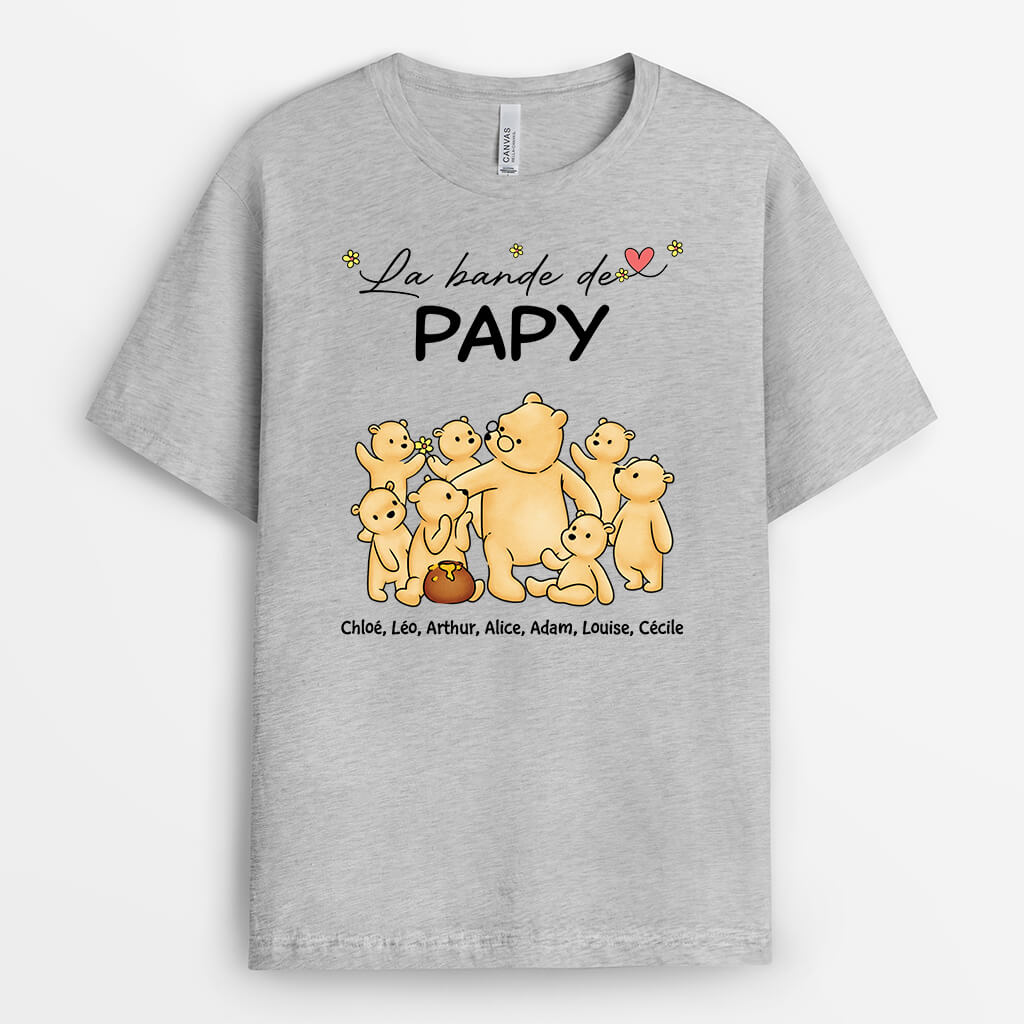 La Bande de Papa/Papy Ours Fleurs - Cadeau Personnalisé | T-shirt pour Homme