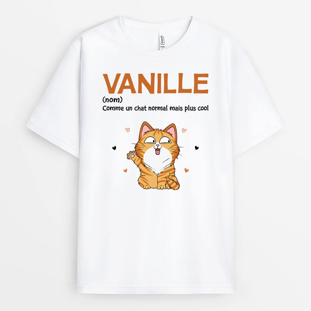 Comme Un Chat Normal Mais Plus Cool Avec Nom - Cadeau Personnalisé | T-shirt pour Amoureux Des Animaux