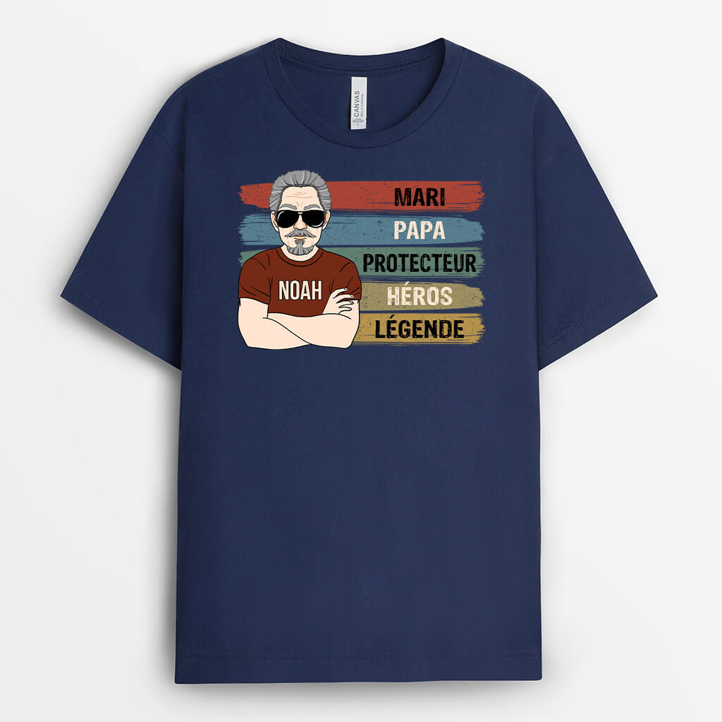 Mari Papa Protecteur - Cadeau Personnalisé | T-shirt pour Homme