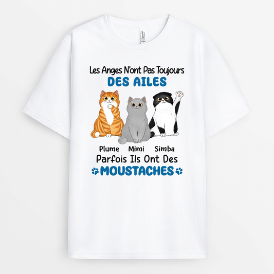 2176AFR1 t shirt les anges n_ont pas toujours des ailes version chat personnalise