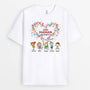 2184AFR1 t shirt cette mamie maman appartient a avec feuilles personnalise