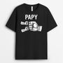 2188AFR2 t shirt papa bosse de poing version noir et blanc personnalise