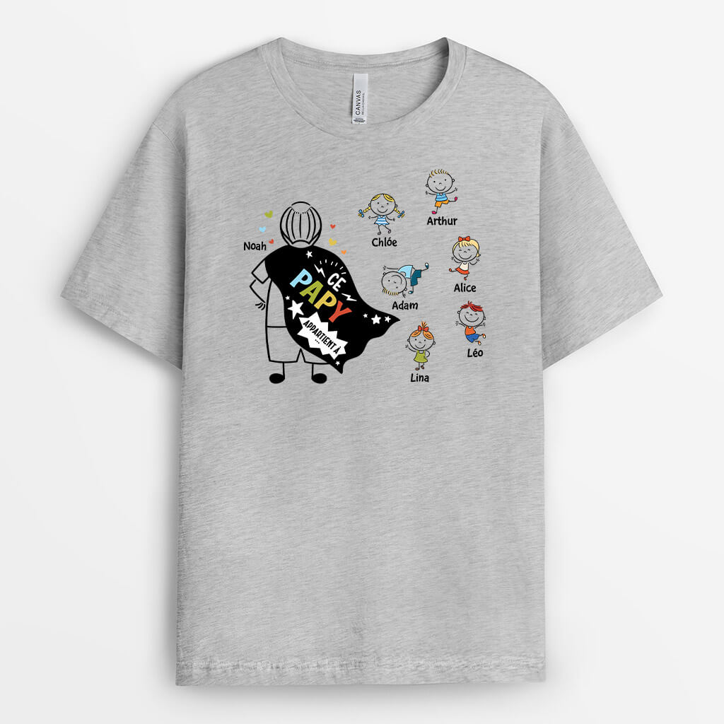 Ce Papa/Papy Appartient A Avec Echarpe - Cadeau Personnalisé | T-shirt pour Homme