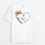2195AFR1 t shirt maman mamie promises cadre coeur avec fleurs personnalise