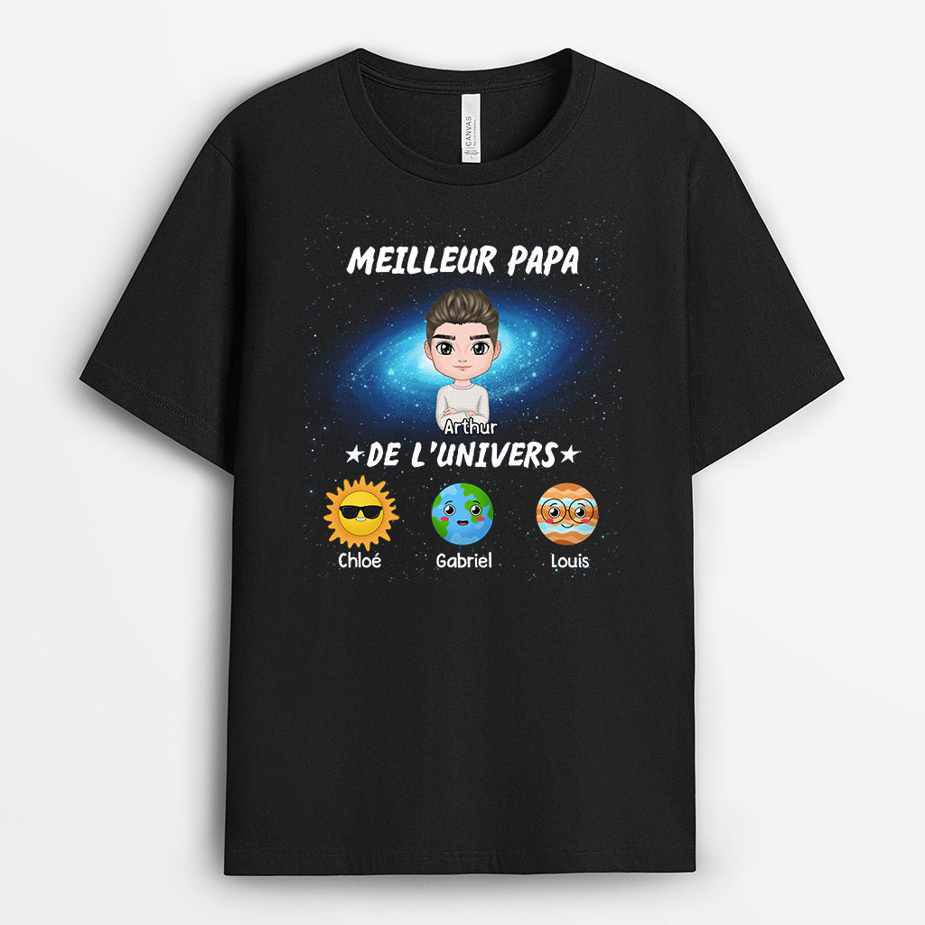 Le Meilleur Papa De L'Univers - Cadeau Personnalisé | T-shirt pour Papa