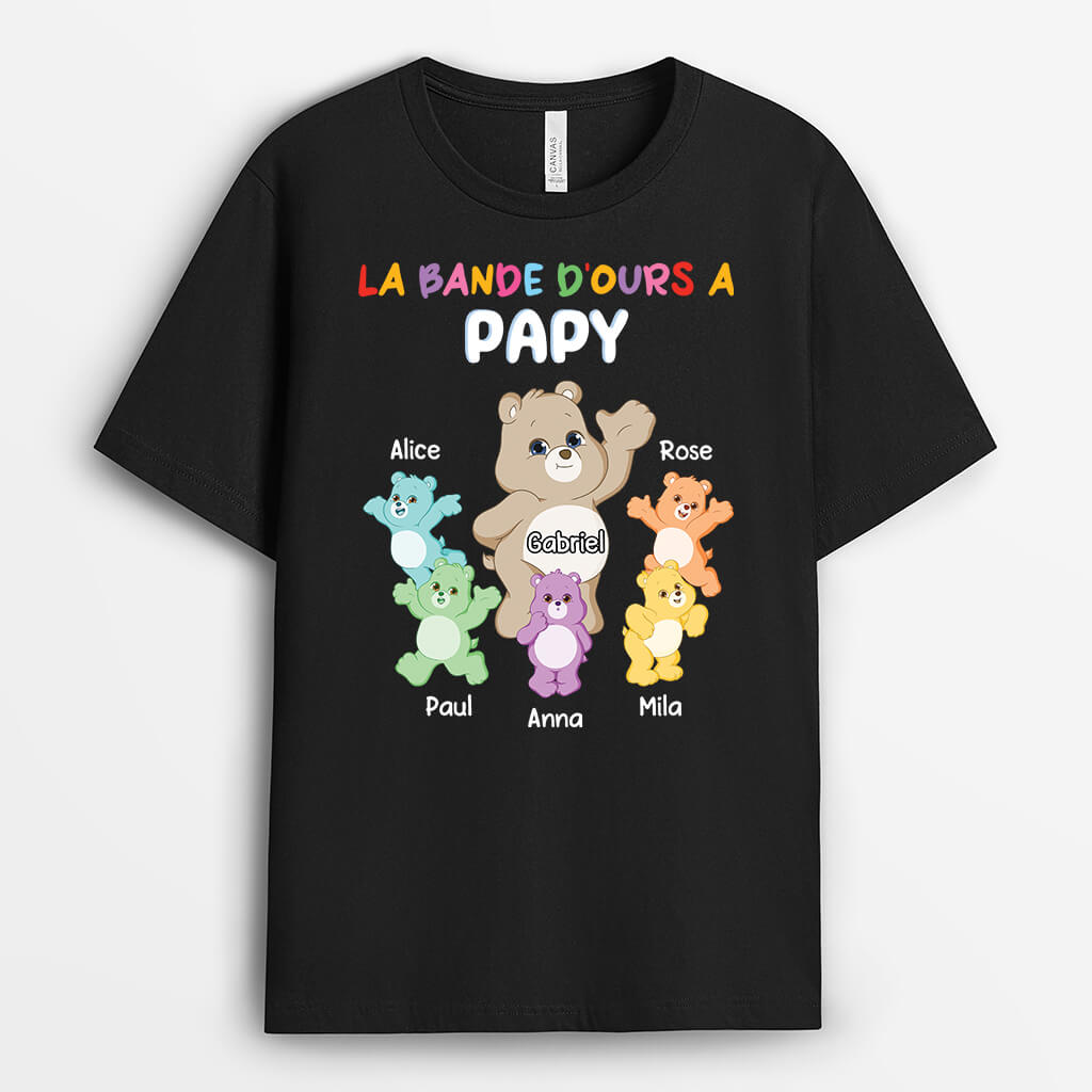La Bande D'Ours De Papy Coloré - Cadeau Personnalisé | T-shirt pour Papy