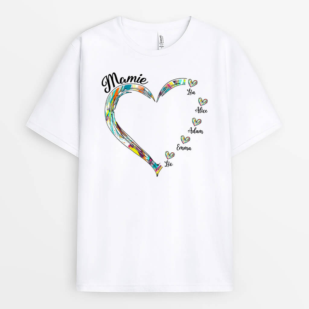 Maman Coeur Palette De Couleur - Cadeau Personnalisé | T-shirt pour Maman