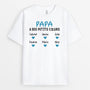 2225AFR1 t shirt papa et ses petits coeurs personnalise