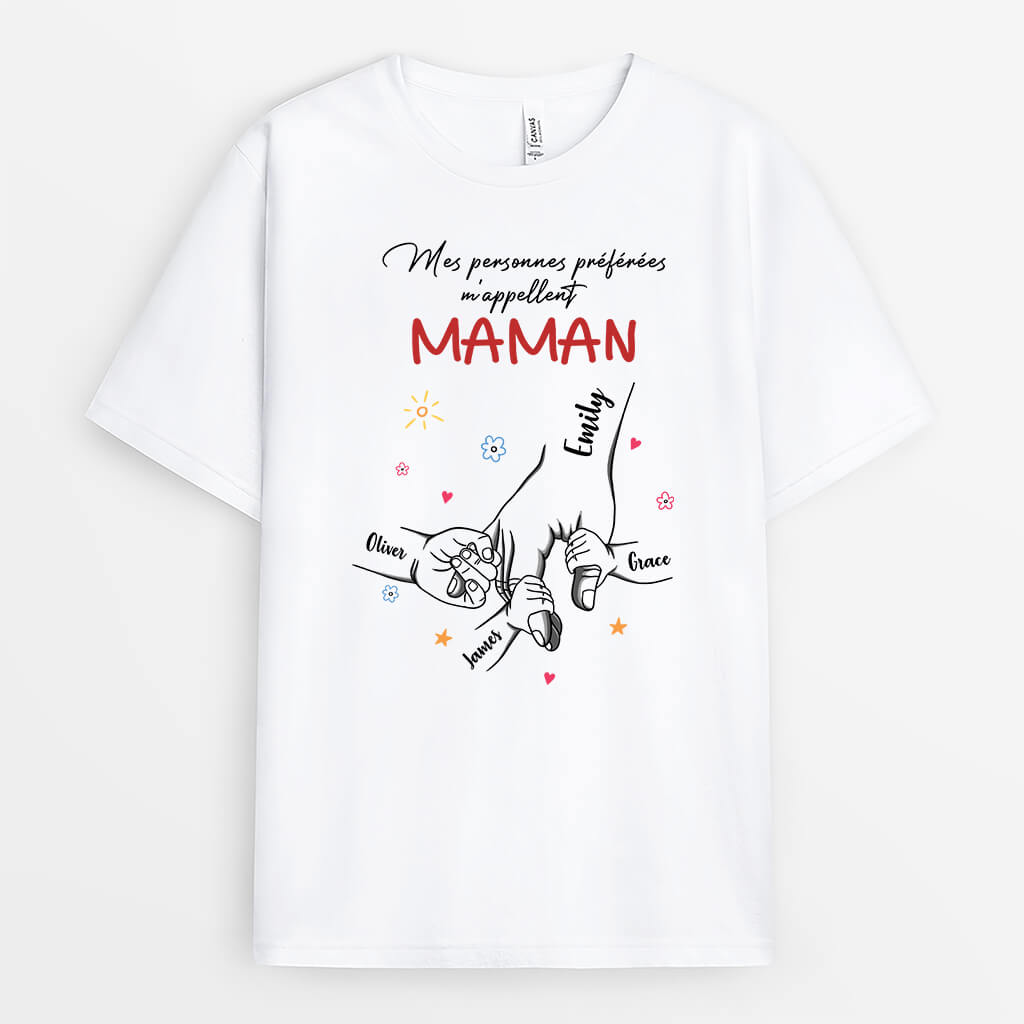 Mes Personnes Préférées M'Appellent Mamie - Cadeau Personnalisé | T-shirt pour Mamie