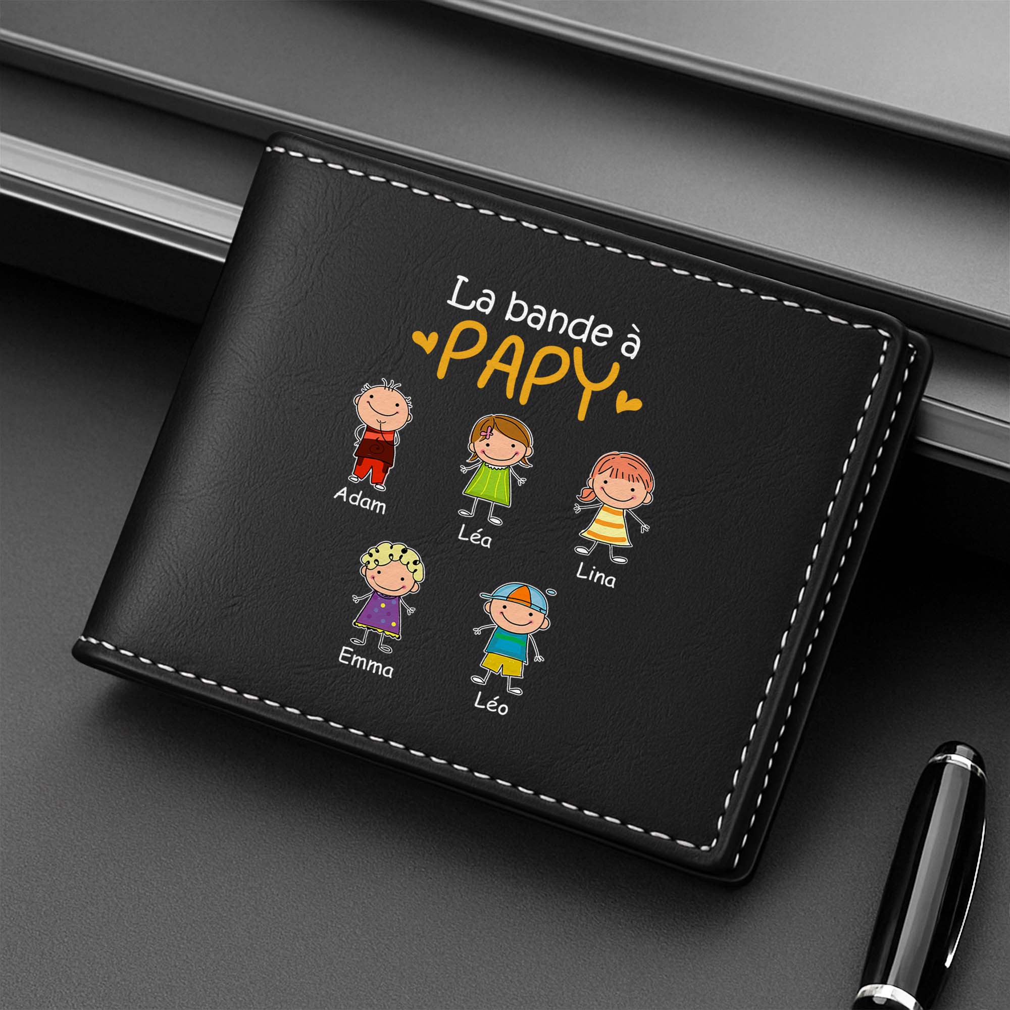 2231JFR2 portefeuille en cuir personnalise la bande a papa version mince 2231jkm5b
