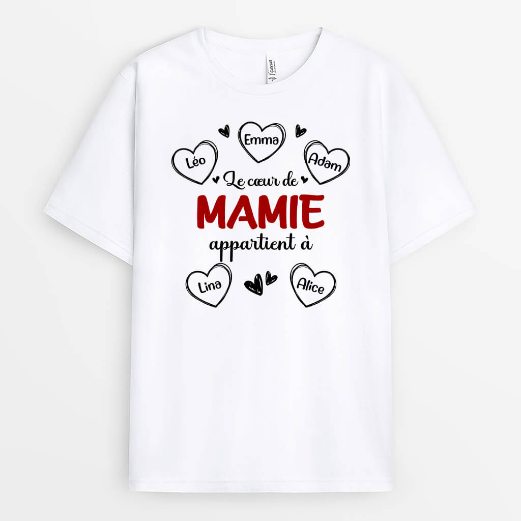 Le Coeur De Mamie Appartient À Version Coeur Rouge - Cadeau Personnali -  Vive La Mode