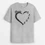 2233AFR1 t shirt maman coeur avec empreintes version noir personnalise