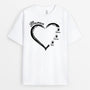 2233AFR2 t shirt maman coeur avec empreintes version noir personnalise