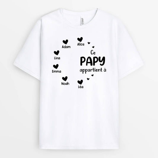 2248AFR1 t shirt cette maman mamie appartient a version coeur noir personnalise_2