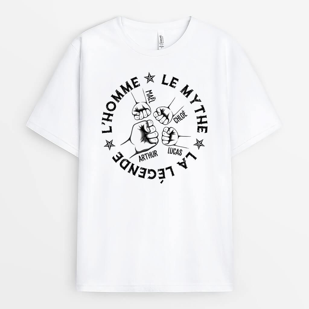 L'Homme, Le Mythe, La Légende Version Bosse De Poing - Cadeau Personnalisé | T-shirt pour Homme