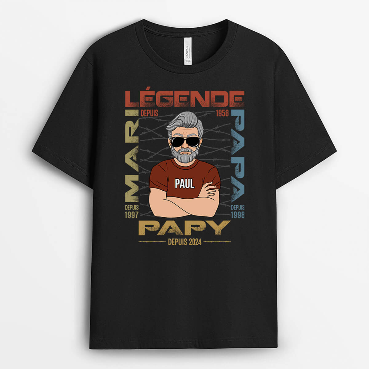 Légende Depuis Portrait - Cadeau Personnalisé | T-shirt pour Homme