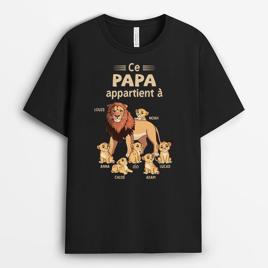 Ce Papy Appartient À Version Lions - Cadeau Personnalisé | T-shirt pour Homme